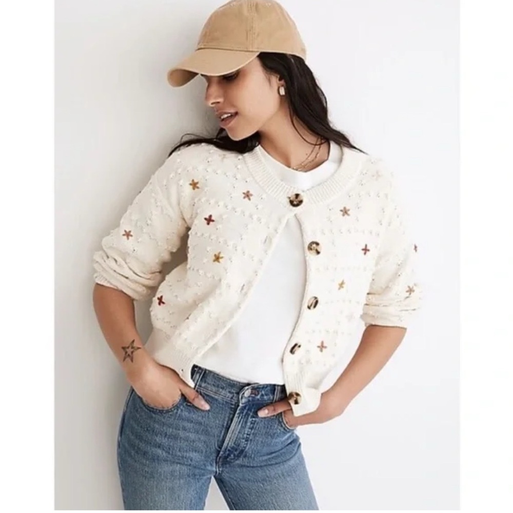Embroidered Sandlin Cardigan Sweater
